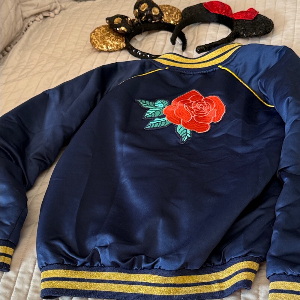 Disney Belle Blue and Gold Bomber Jacket small - Picture 10 of 13